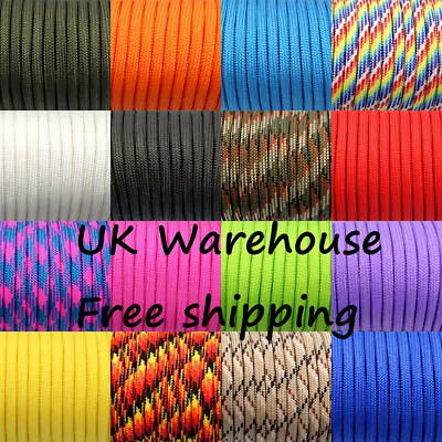 100FT 4mm 7 Strand Core 550 Paracord Parachute Cord Camping Tent Rope U  • £2.99