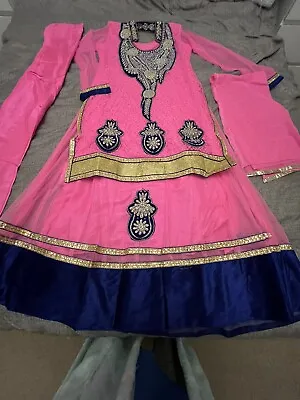 Indian Pakistani Bangladeshi Anarkali Ready Made Uk Size UK 8/10 3 Piece Pink • £25
