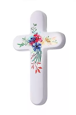 Wall Cross Wooden Crosses For Home Decor Wall Art Decorative Flowers Flower • $32.07