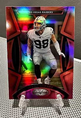 2023 Certified MAXX CROSBY #/199 Pink Mirror Parallel SP🔥NFL Las Vegas Raiders • $25