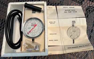 $19.99 • Buy Penske Engine Vacuum Gauge Fuel Pump Tester  244-2114 Sears Roebuck Co USA