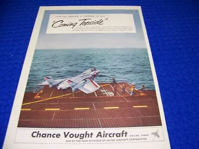 1953 Vought F7u-3 Cutlass  Coming Topside!  1-page Original Sales Ad (659ff) • $12.99