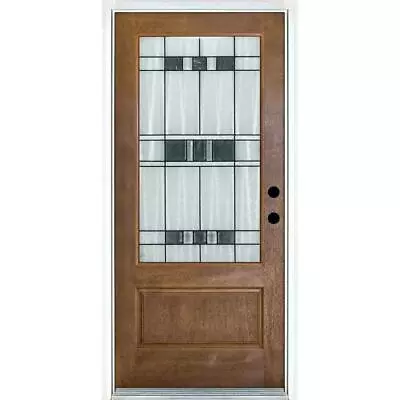 MP Fiberglass Prehung Front Door 36 X80  Left-Hand Inswing 3/4 Lite Medium Oak • $1326.07