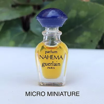 💝TINY Vintage NAHEMA Guerlain Parfum 1960s BLUE CAP MICRO Mini Perfume NEW FULL • $32.50