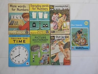 Vintage Ladybird Books Job Lot Key Words Words For Numbers Telling The Time • £8