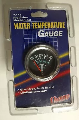 Mechanical Water Temperature Gauge 12-volt Neg. Ground Champ 7-111 • $21.99