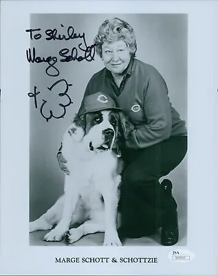 Marge Schott & Schottzie Cincinnati Reds Signed 8x10 Photo JSA Authenticated  • $99.99