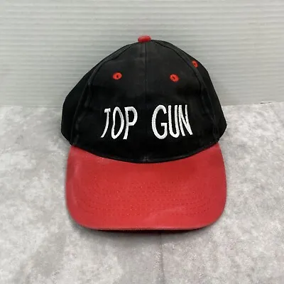 Vintage Top Gun Movie Hat Cap Adult Black Red 80s Flatbill Strapback Retro • $4.32