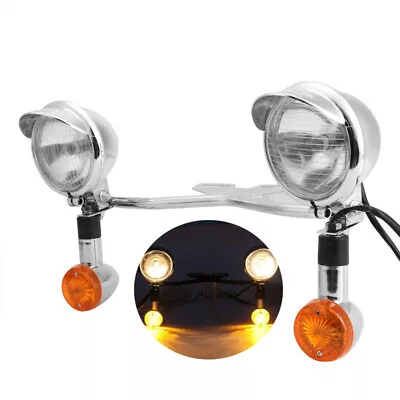 Fog Passing Turn Signals Light Bar Kit For Yamaha V Star XVS  650 950 1100 1300 • $64.99