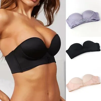 £4.61 • Buy Strapless Front Buckle Bra Invisible Push Up Women's Lingerie Backless Underwear