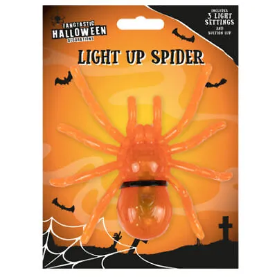 10cm Orange LED Light Up Spider Wall Door Table Halloween Party Decoration  • £5.69