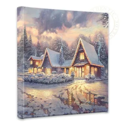 £81.04 • Buy Thomas Kinkade Christmas Lodge 14 X 14 Gallery Wrapped Canvas
