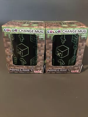 Minecraft Zak! Color Change Mug 15oz New Gaming Great Gift Idea Gamer Pair Of 2 • $19.99