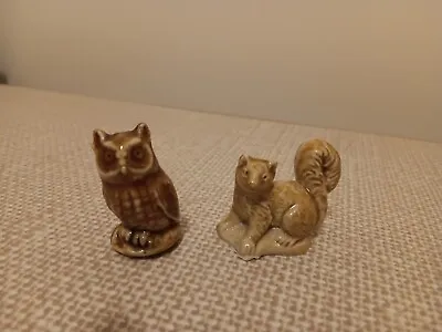 2 Wade Whimsies  - Owl Squirrel 1970s • £3.50