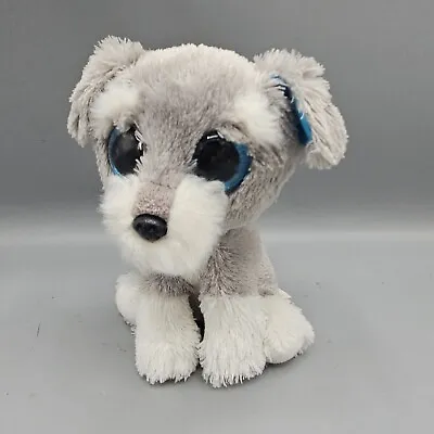 Ty Beanie Boo Whiskers The Miniature Schnauzer Dog Beanbag Plush 6  Glitter Eyes • $4.99