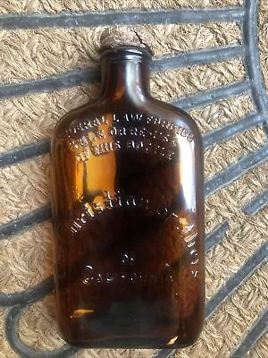 Vintage Whiskey Bottle Christian Brothers Bros Prohibit 20s 30s Pint Glass Flask • $27.95