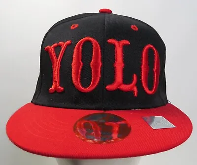 $11.89 • Buy New League YOLO Hat Cap Snapback Red Black