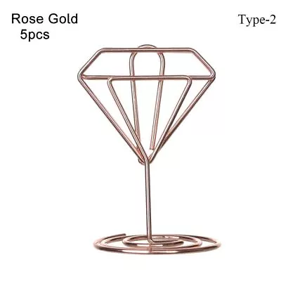 Rose Gold Paper Clamp Photos Clips Clamps Stand Place Card Table Numbers Holder • £7.42