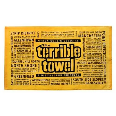 Myron Cope's Pittsburgh Steelers Neighborhoods Terrible Towel Nwt Brand New  • $15