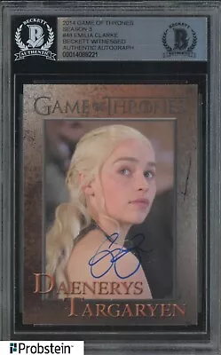 Emilia Clarke SIGNED Daenerys 2014 Game Of Thrones Season 3 BGS BAS AUTO • $108.50