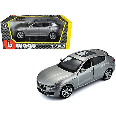 Bburago 1/24 Diecast Model Car Maserati Levante Opening Hood Rubber Tires Silver • $38.46