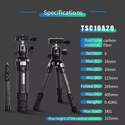 $119.88 • Buy Camera Tripod Stand With Pan Fluid Head Head For DSLR Camera Video Photography