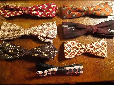 Mens Vintage 1950's Clip Bowtie Lot Of 7 • $30