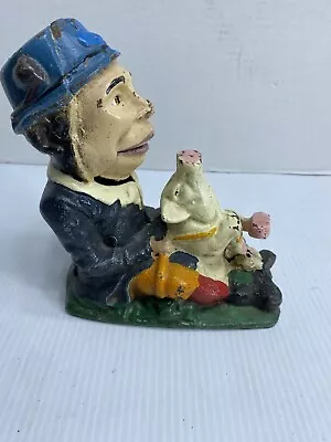 Vintage Paddy And The Pig Cast Iron Mechanical Coin Bank Working • $29.99