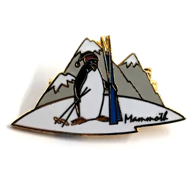 VTG Mammoth Mountain Penguin Skier CA Ski Resort Enamel Pin Skiing Souvenir • $12.59