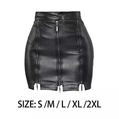 Casual Women PU Leather Skirt Wrap Skirt Streetwear Slim Y2K Bodycon Skirt Above • £16.43