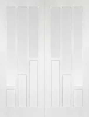 Internal Coventry White Primed Pairs Rebated With Clear Glass Doors • £174.99