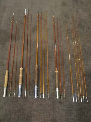 Lot 18 VINTAGE BAMBOO FLY ROD Parts For Restoration W/Goodwin Granger Reel Seat • $51