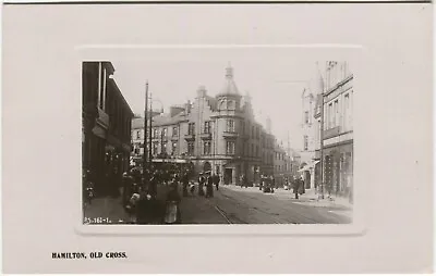 OLD CROSS HAMILTON TRAM - Lanarkshire Postcard Rapid Photo Printing Co • £7