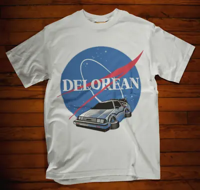 Delorean T-shirt Nasa Spoof Space Back To Future Mcfly Doc Brown Movie Film Tee • £5.99