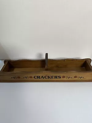 Vintage Wooden Cracker Server Holder Teabags Cookies Tray       51 • $16.50