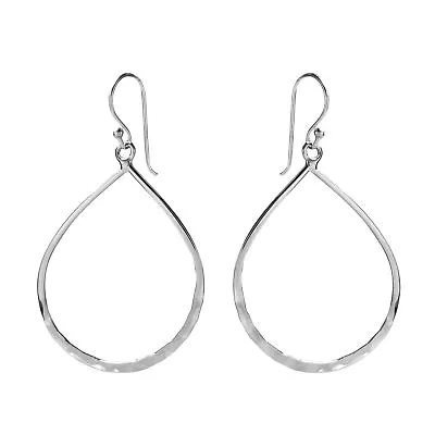 $14.99 • Buy Hammered Teardrop Sterling Silver Dangle Earrings