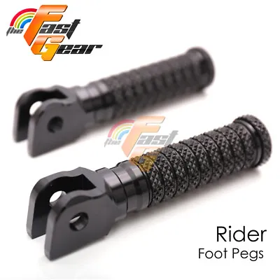 For Yamaha Vmax 1700 09-17 16 15 14 13 Black Front Foot Pegs Motorcycle M-Grip • $48.47