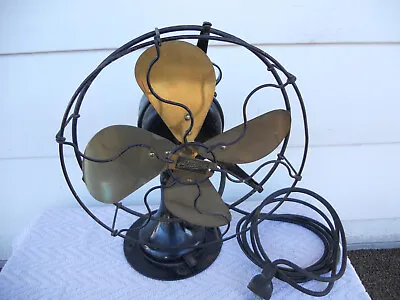 Antique Working Century 9  Brass Blade Oscillating Fan Frame S2a-9 Model 250 • $125