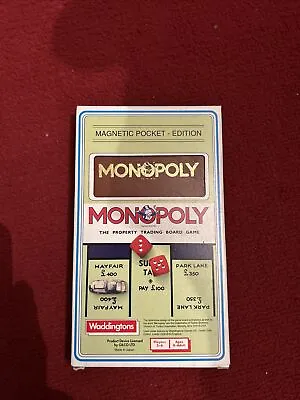 Vintage Waddingtons Monopoly Magnetic Pocket Edition Travel Game Board Game • £4.50