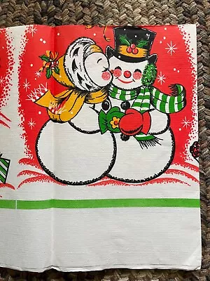 Vintage C.A. Reed Fashion Ware Christmas Holiday Snowman Paper Table Cover New • $15