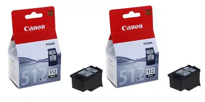 2x Original Genuine Canon PG512 Black Ink Cartridges For PIXMA MX340 Printer • £44.49