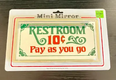 Vintage Novelty Bathroom Sign Funny Mirrored Wall Sign • $11.99