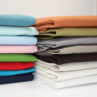 WASHED 100% LINEN FABRIC - ALL COLOURS - 140CM  WIDE DRESSMAKING Bio  • £8.50