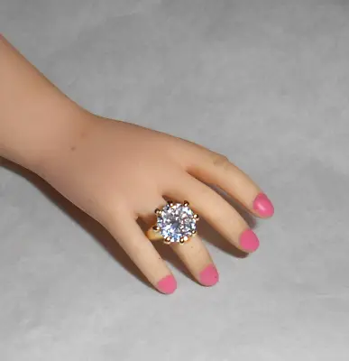 Diamond Solitaire Gem Set GOLD DOLL RING Fashion Dolls Modeled By Alex CISSY • $6.99