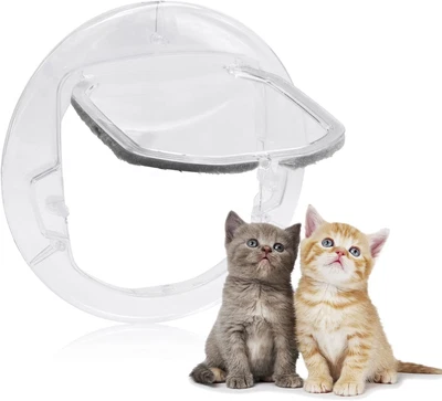 £29.06 • Buy Clear Cat Flap, 4 Ways Lock Pet Door Dog Window Gate Round Cat Flap With Door