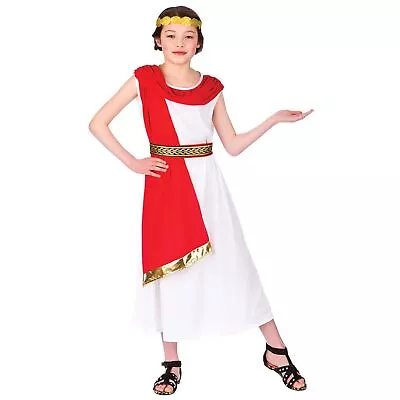 Childrens Ancient Roman Woman Girl Halloween Fancy Dress Up Party Costume Outfit • £12.69