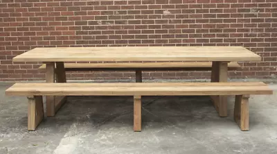 Navan - 3 Piece Outdoor Dining Setting - Solid Reclaimed Teak • $5699