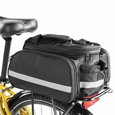 Bike Bicycle Rear Rack Pannier Bags Back Waterproof Seat Box Saddle Carry Bag • $21.99