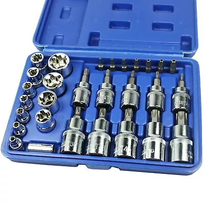 New 29PCS Torx Socket Bit Set 1/4  3/8  1/2  Chrome Vanadium Bright Chrome • $21.80