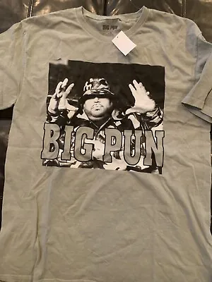 NWT Men's Large L Big Pun Graphic T-Shirt Gray New Retro Look Tee Shirt Rap LG • $14.88